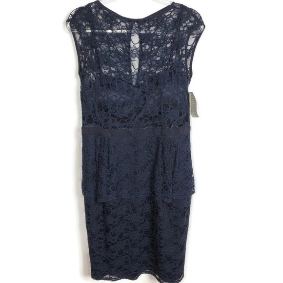 Eliza J Dresses & Skirts - Eliza J. Peplum lace dress size 12 Navy Blue NWT